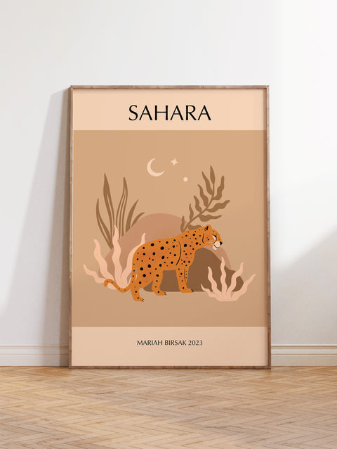 Sahara Leopard Poster