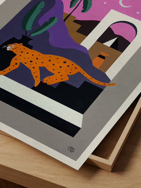 Egypt Night Leopard Limited Edition Print