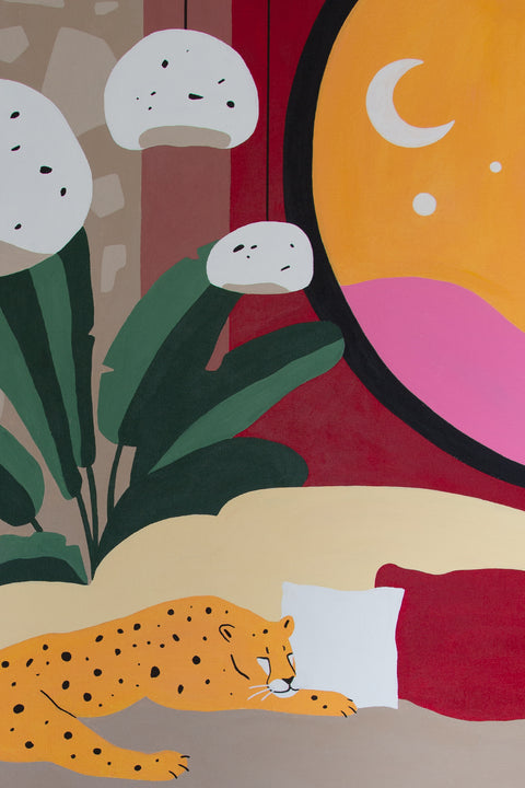 Mariah Birsak "Garden l" Leopard Painting, 2022 - Mariah Birsak