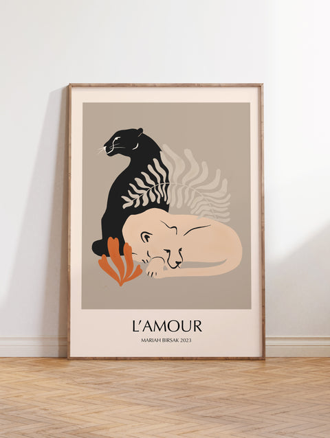 L'amour Leopard Panther Poster