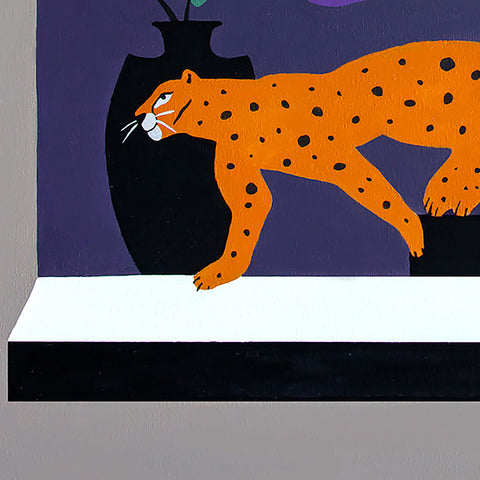 Mariah Birsak - "Egypt Night" Leopard Painting, 2022 - Mariah Birsak