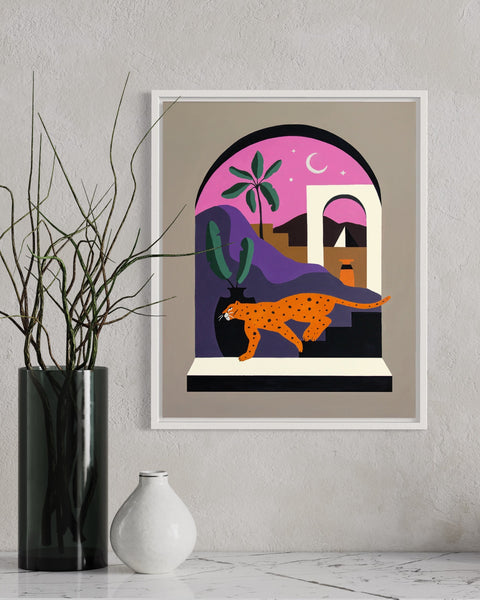 "Egypt Night" Leopard Painting